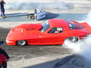 1963 RED CORVETTE Drag Car doing Burnout